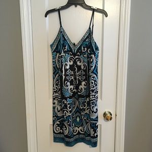 Blue white turquoise summer dress. Dress barn.